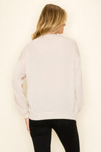 Load image into Gallery viewer, Tres Bien Hometown Collection Ribbed Knit Top with Alabama Print Front in Oatmeal
