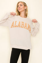 Load image into Gallery viewer, Tres Bien Hometown Collection Ribbed Knit Top with Alabama Print Front in Oatmeal
