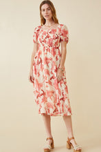 Load image into Gallery viewer, Hayden Textured Floral Print Midi Dress in Red Dress Hayden   
