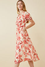 Load image into Gallery viewer, Hayden Textured Floral Print Midi Dress in Red Dress Hayden   
