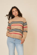 Load image into Gallery viewer, Cozy Co. Multi Striped Knit Sweater in Mocha
