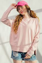 Load image into Gallery viewer, Easel Washed Terry Pullover in Vintage Rose Top Easel   
