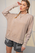 Load image into Gallery viewer, Easel Washed Terry Pullover in Khaki Top Easel   
