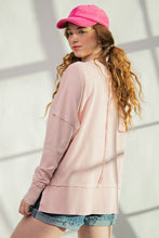 Load image into Gallery viewer, Easel Washed Terry Pullover in Vintage Rose Top Easel   
