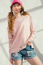 Load image into Gallery viewer, Easel Washed Terry Pullover in Vintage Rose Top Easel   
