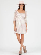 Load image into Gallery viewer, Lucca Couture EMMA Mini Dress in Blush Gingham Dresses Lucca Couture   
