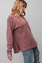Load image into Gallery viewer, Easel Terry Knit Pullover in Mulberry Shirts &amp; Tops Easel   
