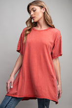 Load image into Gallery viewer, Easel Mineral Washed Swing Tunic Top in Tomato Shirts &amp; Tops Easel   
