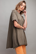 Load image into Gallery viewer, Easel Mineral Washed Swing Tunic Top in Olive Shirts &amp; Tops Easel   
