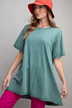 Load image into Gallery viewer, Easel Mineral Washed Swing Tunic Top in Jade Shirts &amp; Tops Easel   
