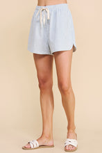 Load image into Gallery viewer, Allie Rose Striped Linen Shorts in Blue Shorts Allie Rose   
