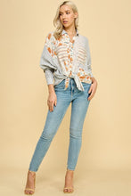 Load image into Gallery viewer, Millibon Mixed Patch Print Button Down Top in Blue Shirts &amp; Tops Millibon   
