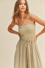 Load image into Gallery viewer, Miou Muse Smocked Jumpsuit in Sage Jumpsuit Miou Muse   
