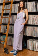 Load image into Gallery viewer, POL Loose Fit Jumpsuit with Floral Patchwork Details in Lilac
