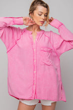 Load image into Gallery viewer, Easel Mineral Washed Tunic Shirt in Barbie Pink  Easel   
