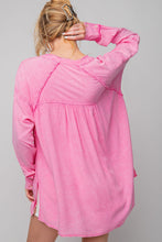 Load image into Gallery viewer, Easel Mineral Washed Tunic Shirt in Barbie Pink  Easel   
