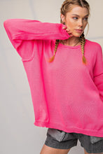 Load image into Gallery viewer, Easel Knitted Solid Color Sweater in Hot Pink  Easel   
