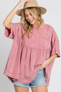 Sewn+Seen Oversized Baby Doll Top in Mauve ON ORDER Shirts & Tops Sewn+Seen   