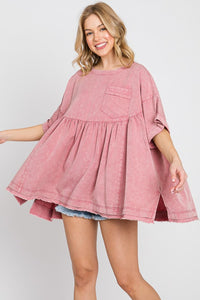 Sewn+Seen Oversized Baby Doll Top in Mauve ON ORDER Shirts & Tops Sewn+Seen   