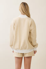 Load image into Gallery viewer, Veveret Mock Neck Striped Sweatshirt in Light Mustard
