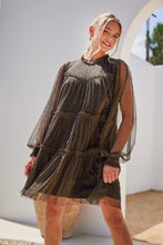 Load image into Gallery viewer, Jodifl Twinkle Frilled Tiered Dress  in Black Dress Jodifl   
