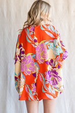 Load image into Gallery viewer, Jodifl Flower Print Boxy Top in Orange/Purple  Jodifl   

