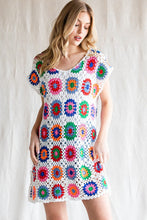 Load image into Gallery viewer, Jodifl Multicolored Knitted Kimono Cap Sleeves Dress Dress Jodifl   
