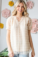 First Love Floral Embellished Lace Top in Natural ON ORDER Shirts & Tops First Love   