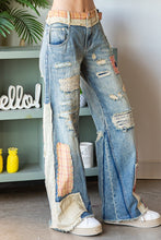 Load image into Gallery viewer, Oli &amp; Hali Distressed Denim and Patched Detailed Wide Pants ON ORDER Pants Oli &amp; Hali   
