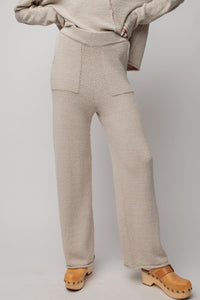 Easel Knitted Sweater Lounge Pants in Stone (PANTS ONLY) Pants Easel   