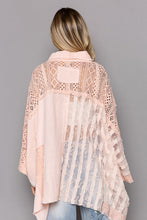 Load image into Gallery viewer, POL Contrasting Multi Fabric Top in Light Peach Shirts &amp; Tops POL Clothing   
