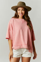 Load image into Gallery viewer, Fantastic Fawn Mineral Washed French Terry Tee in Pink  Fantastic Fawn   
