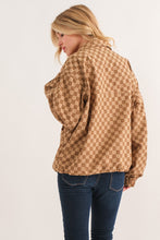 Load image into Gallery viewer, Checkerboard Print Windbreaker in Brown Shirts &amp; Tops And The Why   
