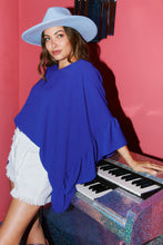 Load image into Gallery viewer, Fantastic Fawn Loose Fit Poncho Woven Top in Royal  Fantastic Fawn   
