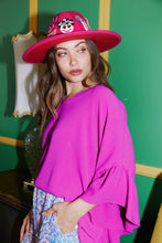 Load image into Gallery viewer, Fantastic Fawn Loose Fit Poncho Woven Top in Magenta  Fantastic Fawn   
