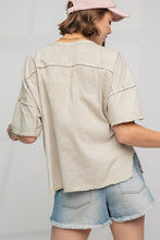 Load image into Gallery viewer, Easel Mineral Washed Cotton Jersey Boxy Top in Khaki  Easel   
