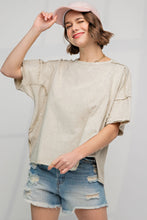 Load image into Gallery viewer, Easel Mineral Washed Cotton Jersey Boxy Top in Khaki  Easel   
