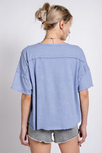 Load image into Gallery viewer, Easel Mineral Washed Cotton Jersey Boxy Top in Pale Blue  Easel   
