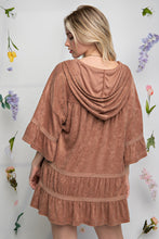Load image into Gallery viewer, Easel Kimono Sleeve Soft Cotton Towel Hoodie in Mocha Shirts &amp; Tops Easel   
