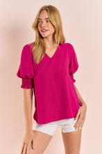 Load image into Gallery viewer, Hailey &amp; Co Solid Color Top in Magenta
