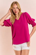 Load image into Gallery viewer, Hailey &amp; Co Solid Color Top in Magenta

