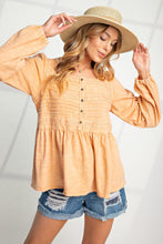 Load image into Gallery viewer, Easel Embroidered Babydoll Top in Coral Cream Shirts &amp; Tops Easel   
