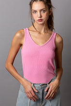 Load image into Gallery viewer, POL Solid Color Ribbed Sleeveless Top in Candy Pop Pink Shirts &amp; Tops POL Clothing   
