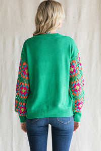 Jodifl Solid Knit Unique Colors Sleeves Sweater in Emerald Shirts & Tops Jodifl   