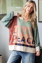 Load image into Gallery viewer, Oli &amp; Hali LOVE &amp; PEACE Patched Top in Blue
