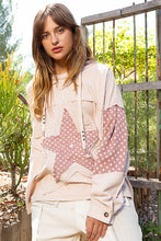 Load image into Gallery viewer, POL Star Patched Hoodie in Dusty Rose Shirts &amp; Tops POL Clothing   
