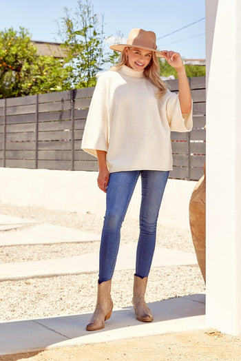 Jodifl Turtleneck Sweater in Ivory Sweaters Jodifl   