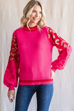 Load image into Gallery viewer, Jodifl Colorblock Leopard Print Knit Sweater in Hot Pink Sweaters Jodifl   
