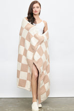 Load image into Gallery viewer, Checkered Print Throw in Taupe Blanket Newbury Kustoms   
