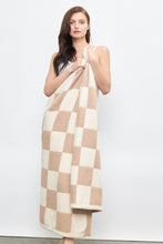 Load image into Gallery viewer, Checkered Print Throw in Taupe Blanket Newbury Kustoms   
